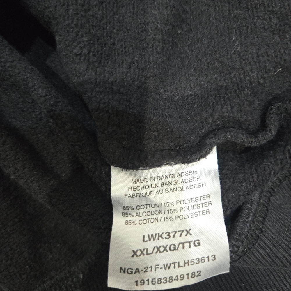 Wrangler Black Hoodie with Vibrant Striped Sleeves Size XXL - Picture 6 of 7